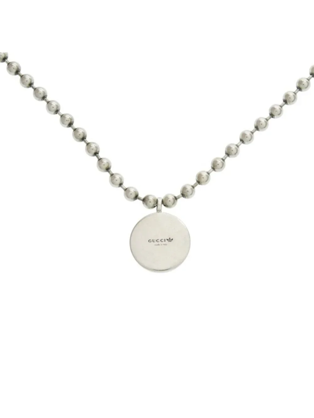 Gucci Adidas Collaboration Ball Chain Interlocking 925 Sterling Silver Necklace